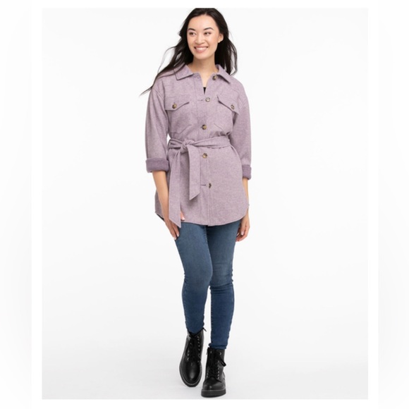 Ricki’s Purple Belted Shirt Jacket - Picture 1 of 5